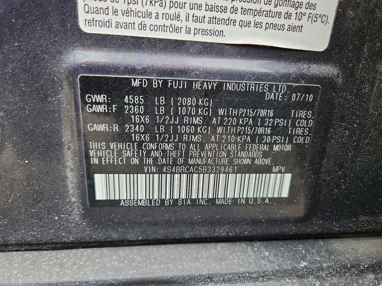 2011 Subaru Outback 2.5i