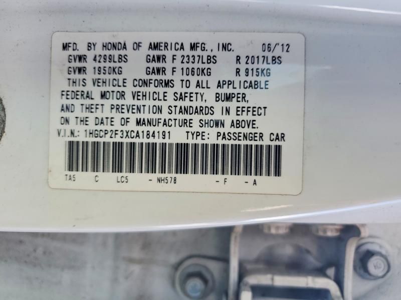 2012 Honda Accord lx