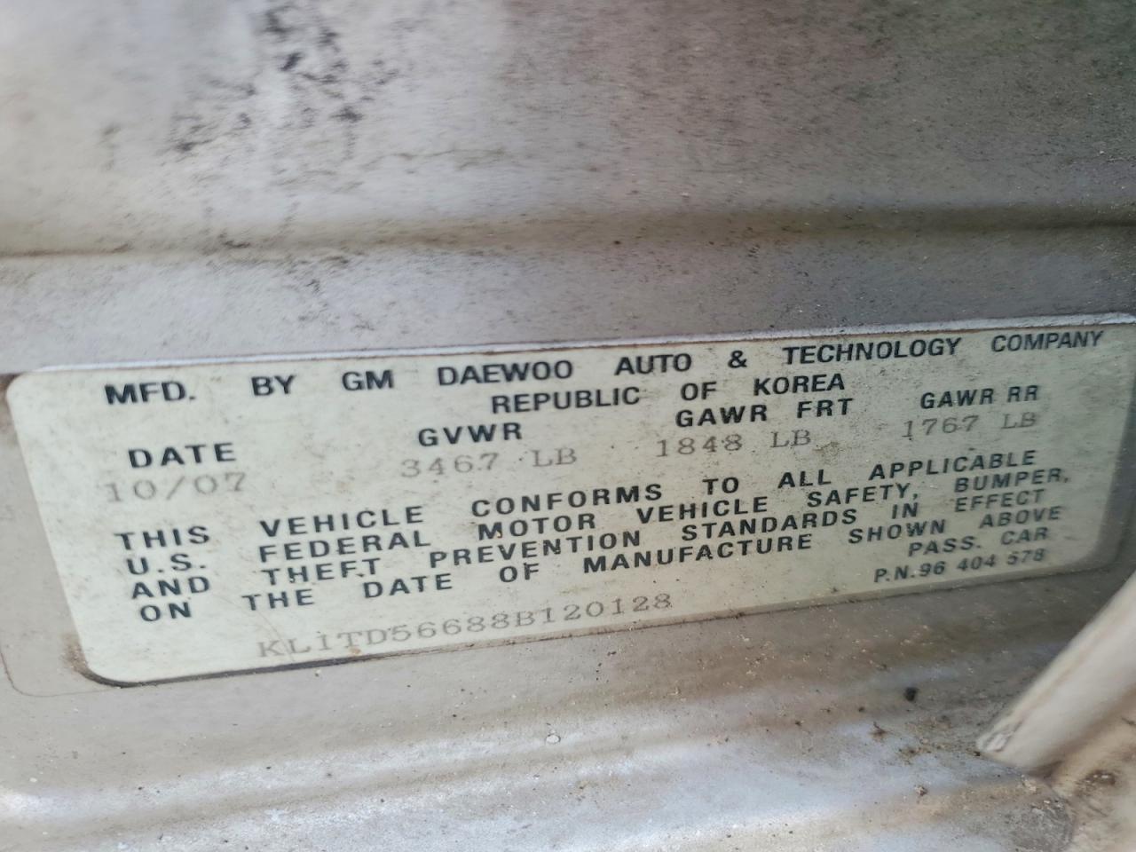 2008 Chev Aveo Base