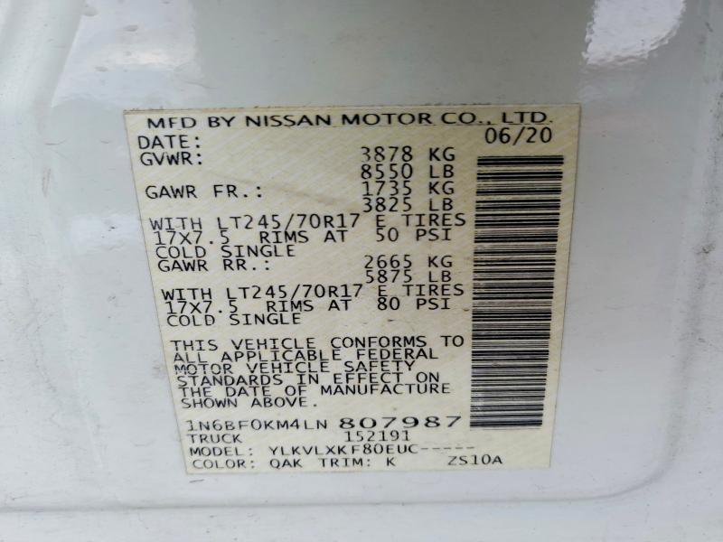 2020 Nissan Nv 1500 Utility / Service van