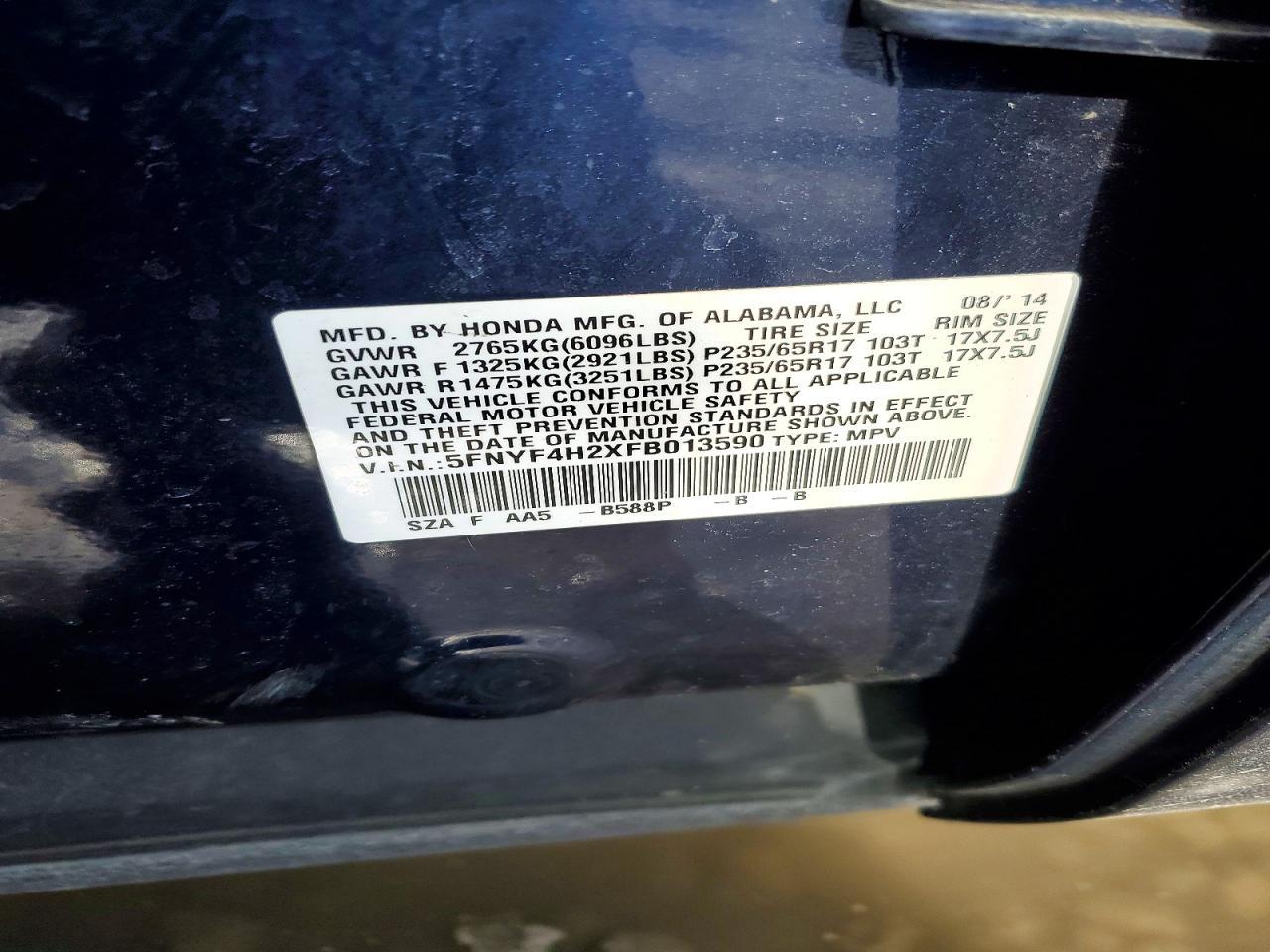 2015 Honda Pilot lx