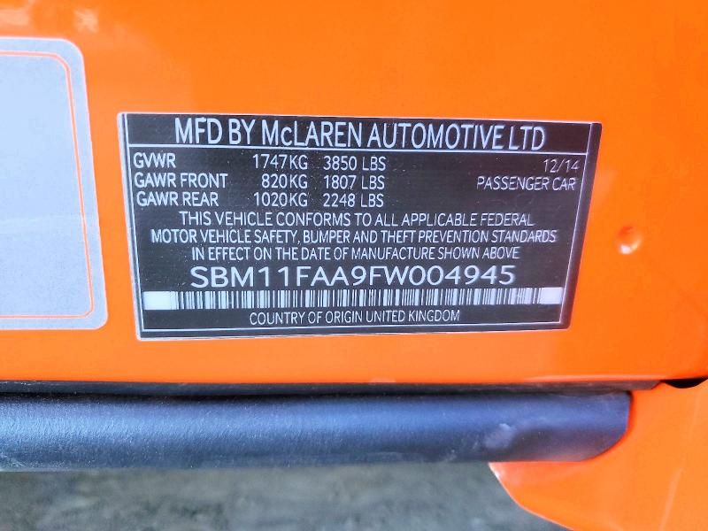 2015 Mclaren Automotive 650s Spider