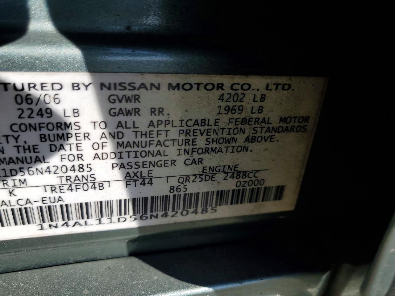2006 Nissan Altima s