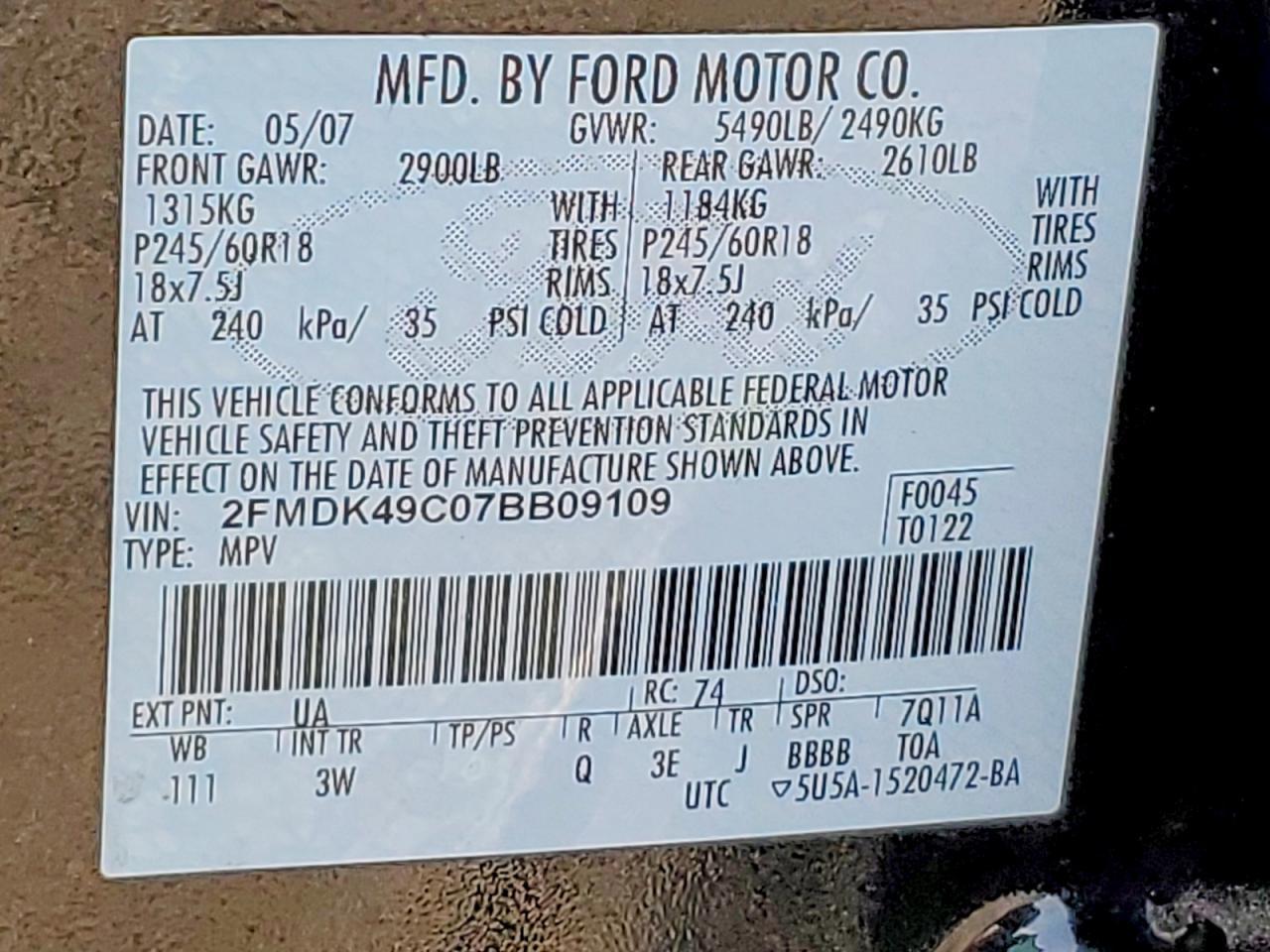 2007 Ford Edge sel Plus