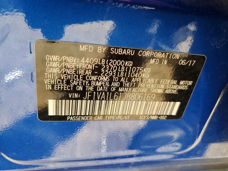 2018 Subaru Wrx Limited