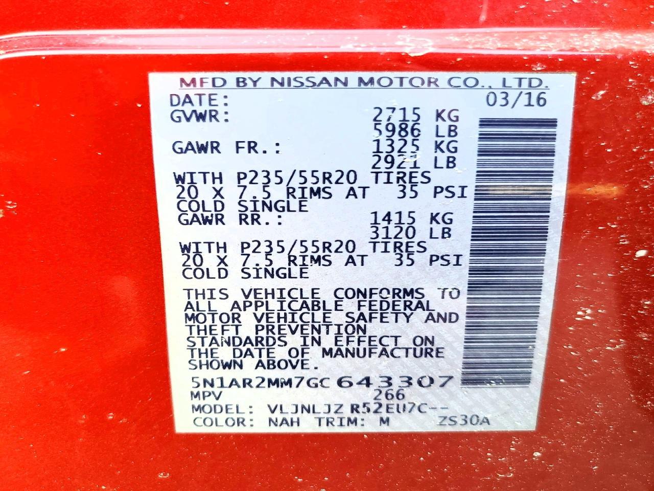 2016 Nissan Pathfinder s