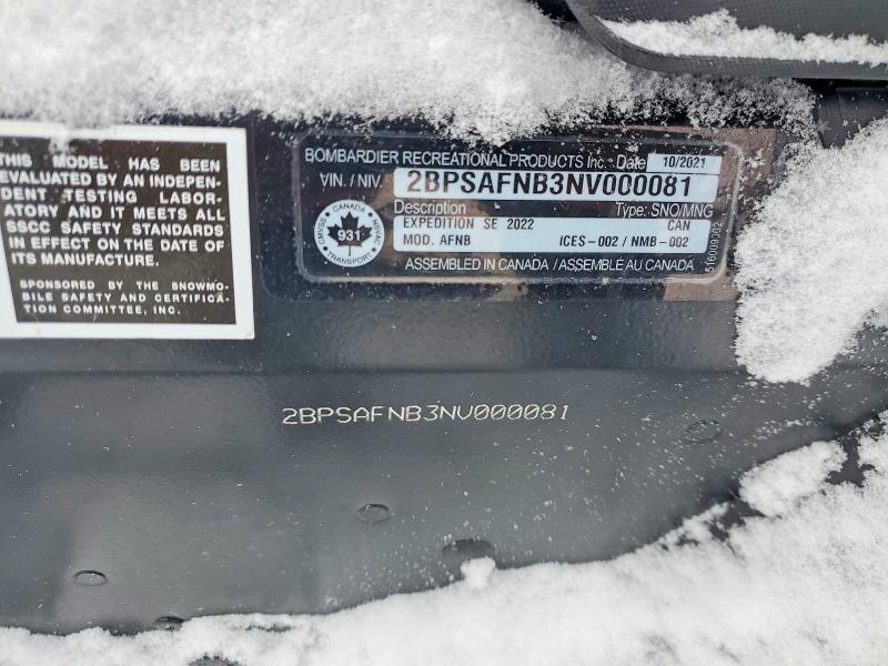 2022 Skidoo Expedition SE 900 A