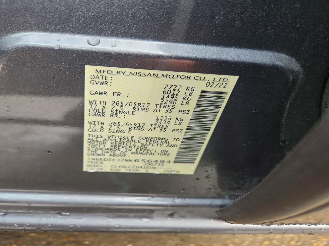 2022 Nissan Frontier SV