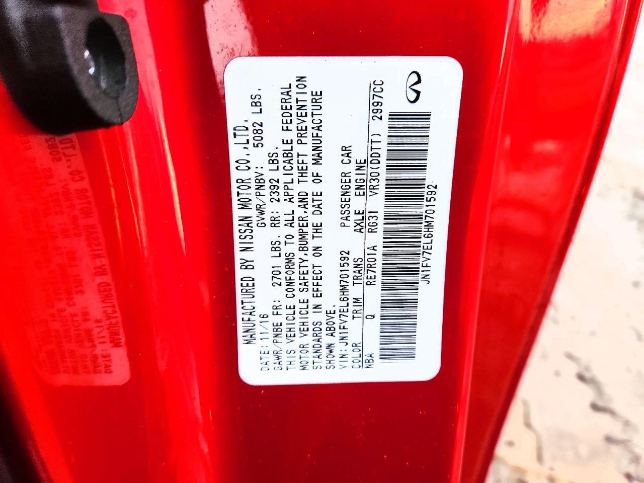 2017 Infiniti Q60 red Sport 400