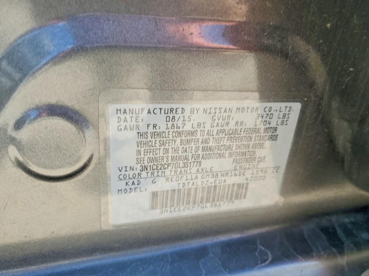 2016 Nissan Versa Note s