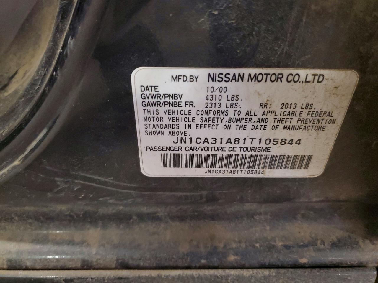 2001 Nissan Maxima gxe