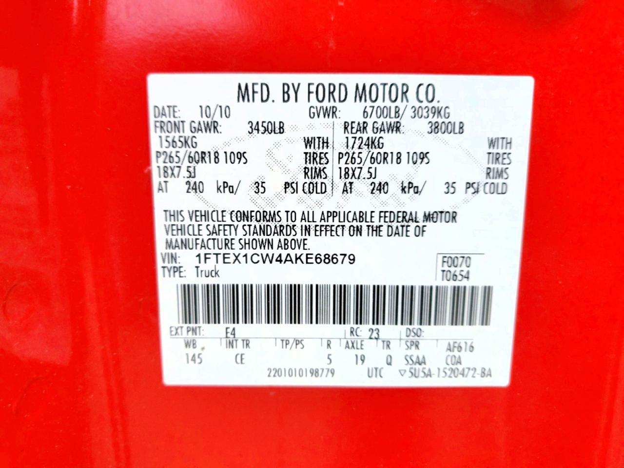 2010 Ford F150 Super Cab