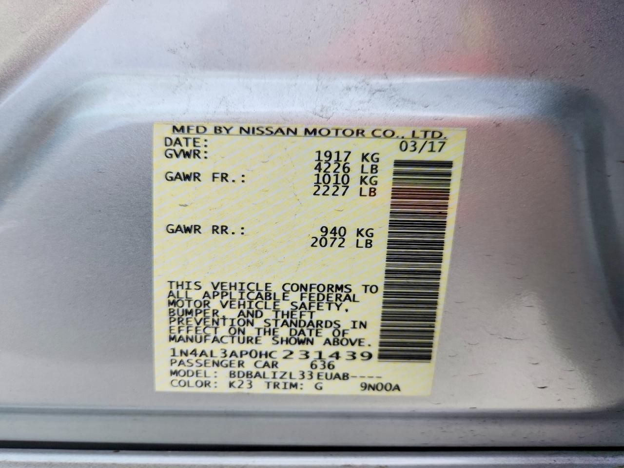 2017 Nissan Altima 2.5