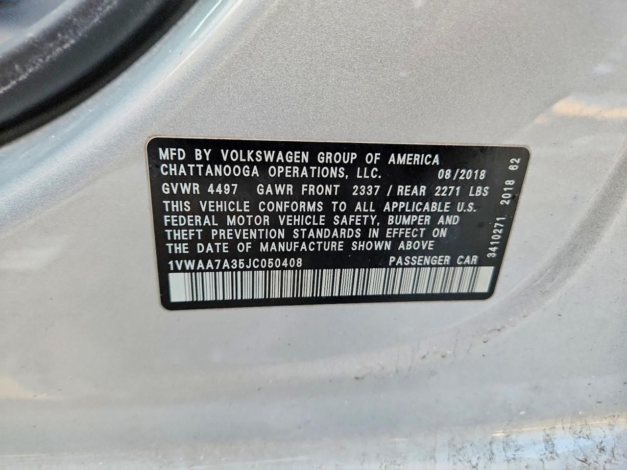 2018 Volkswagen Passat s