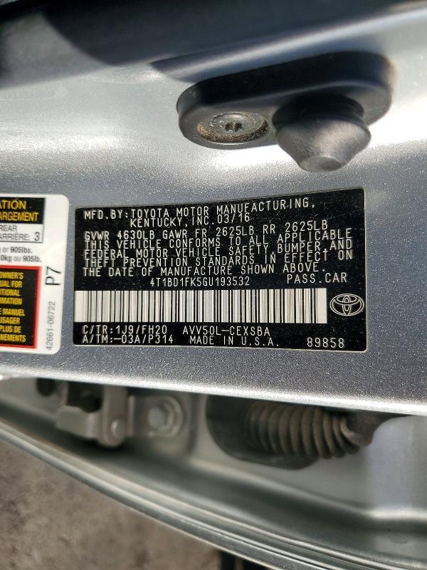 2016 Toyota Camry Hybrid