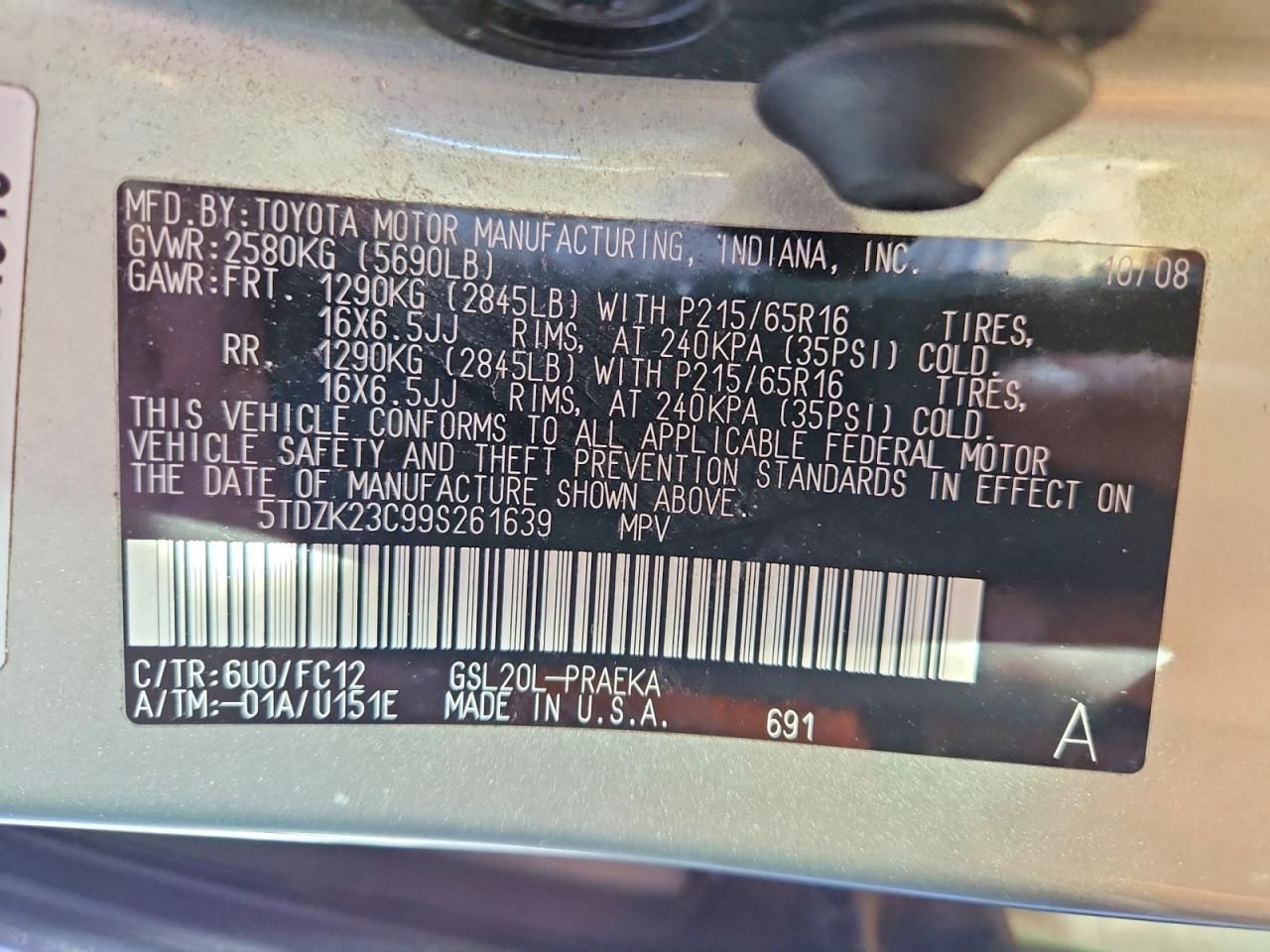 2009 Toyota Sienna ce