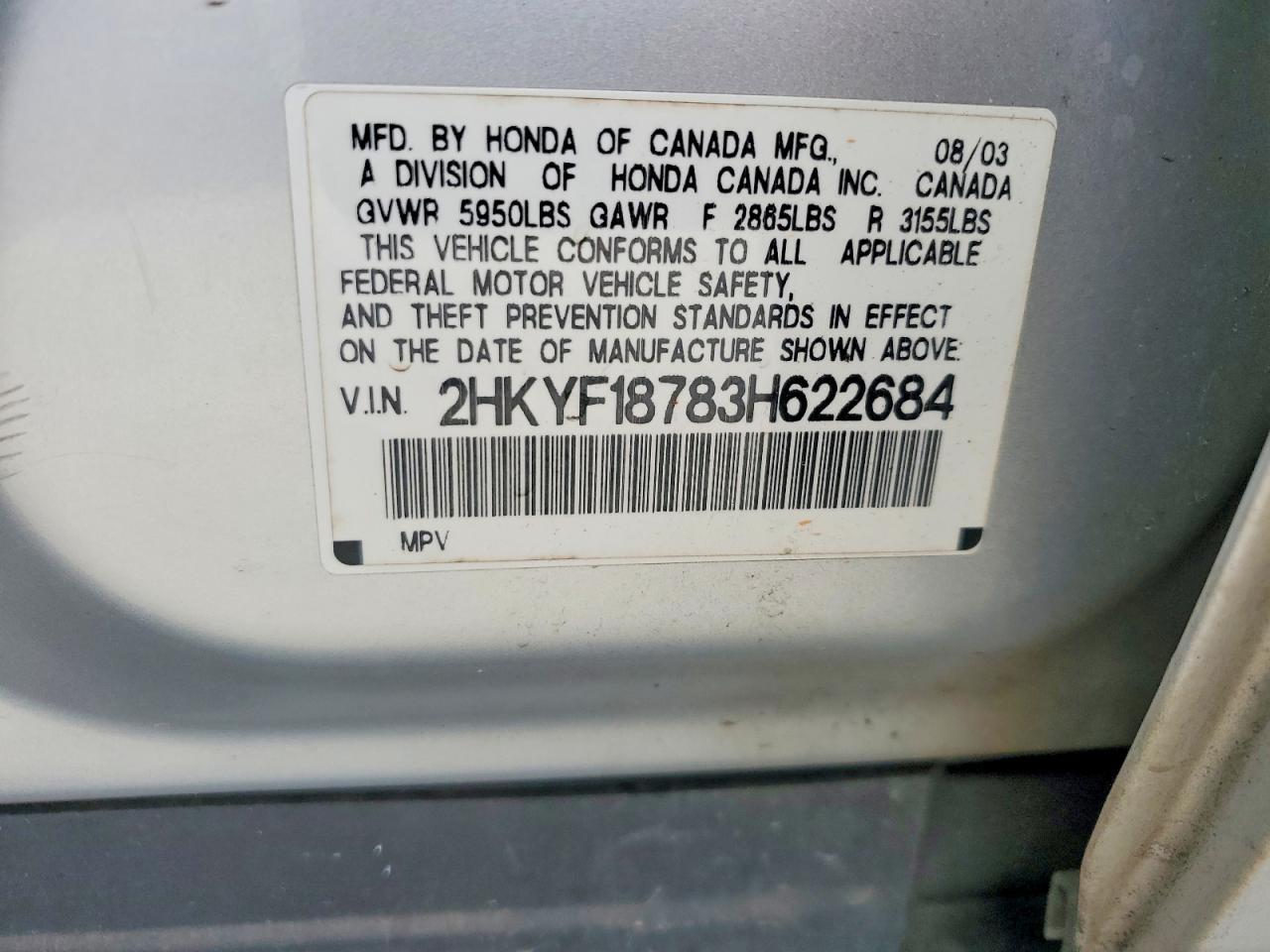 2003 Honda Pilot exl