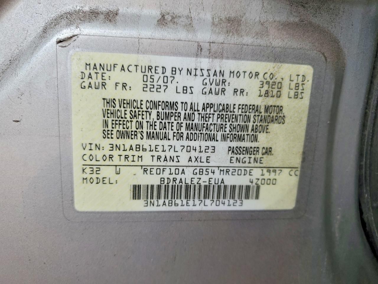 2007 Nissan Sentra 2.0