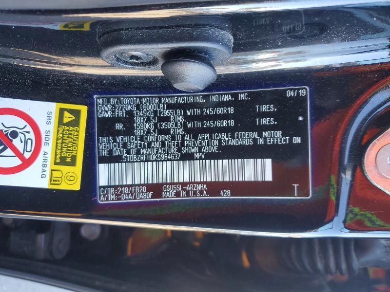 2019 Toyota Highlander le
