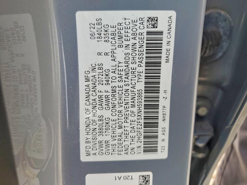 2022 Honda Civic Sport