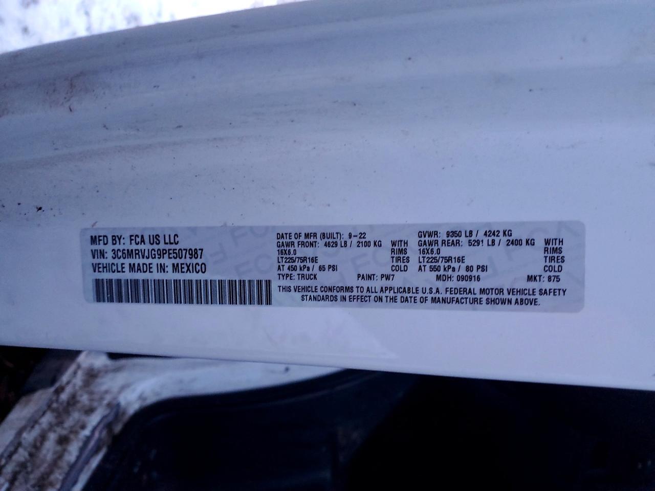 2023 Dodge RAM Promaster 3500 Delivery Van