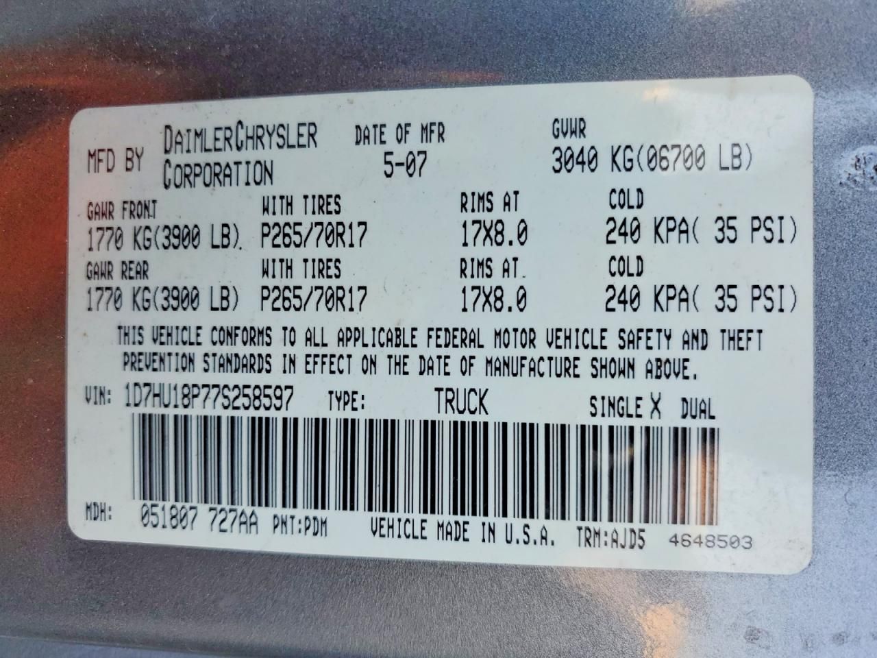 2007 Dodge Ram 1500 st