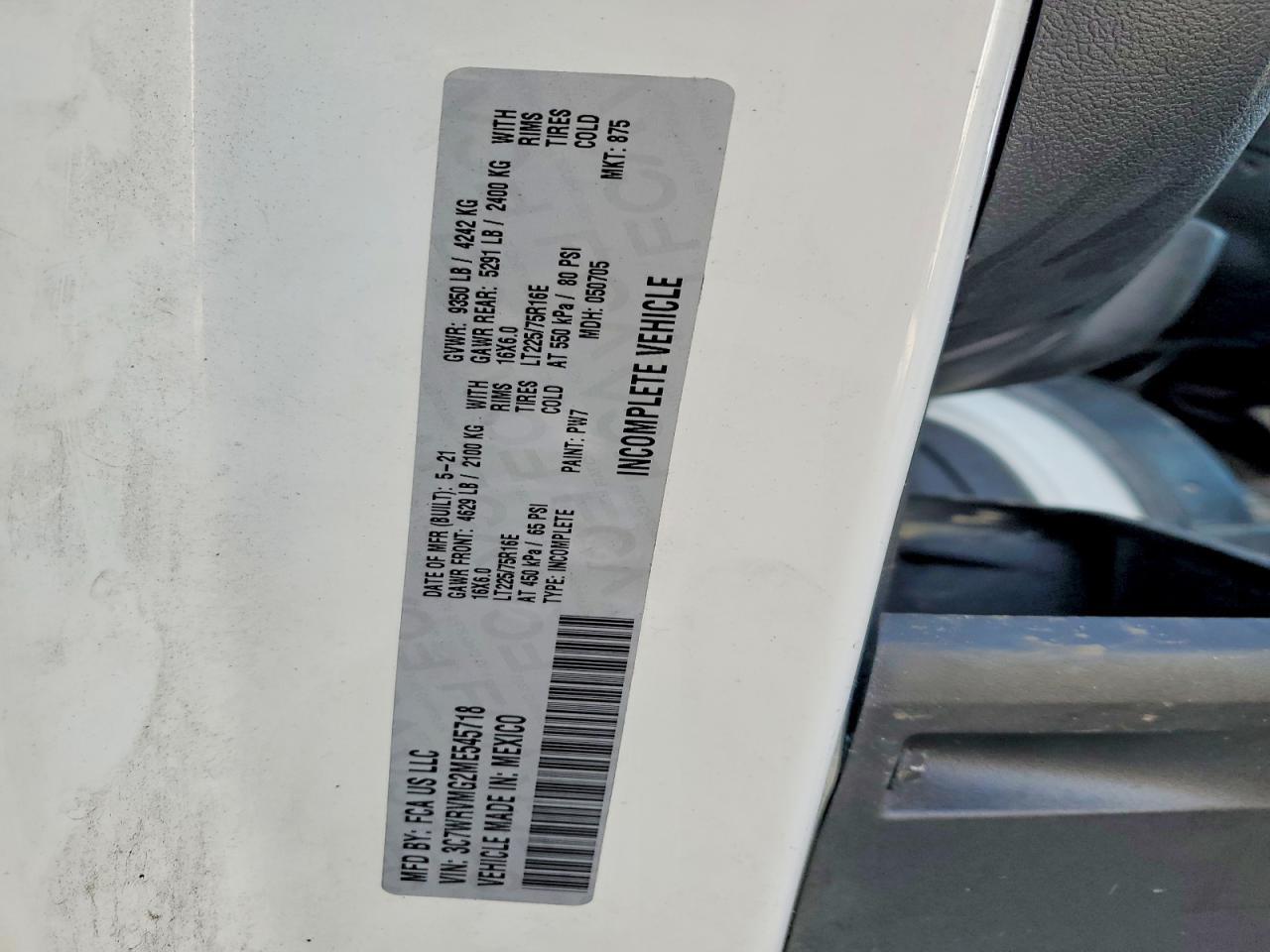 2021 Dodge RAM Promaster BOX Truck