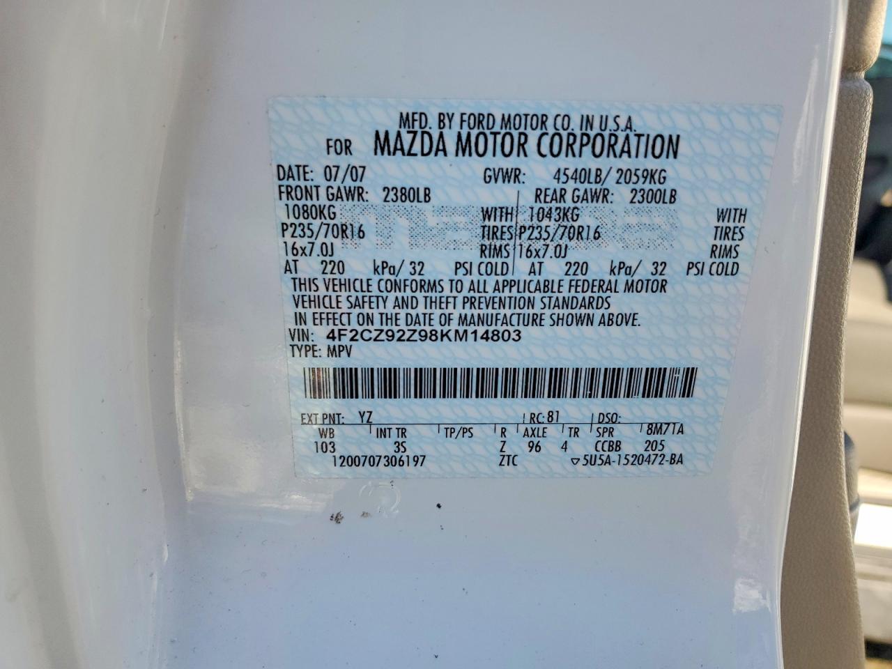 2008 Mazda Tribute i