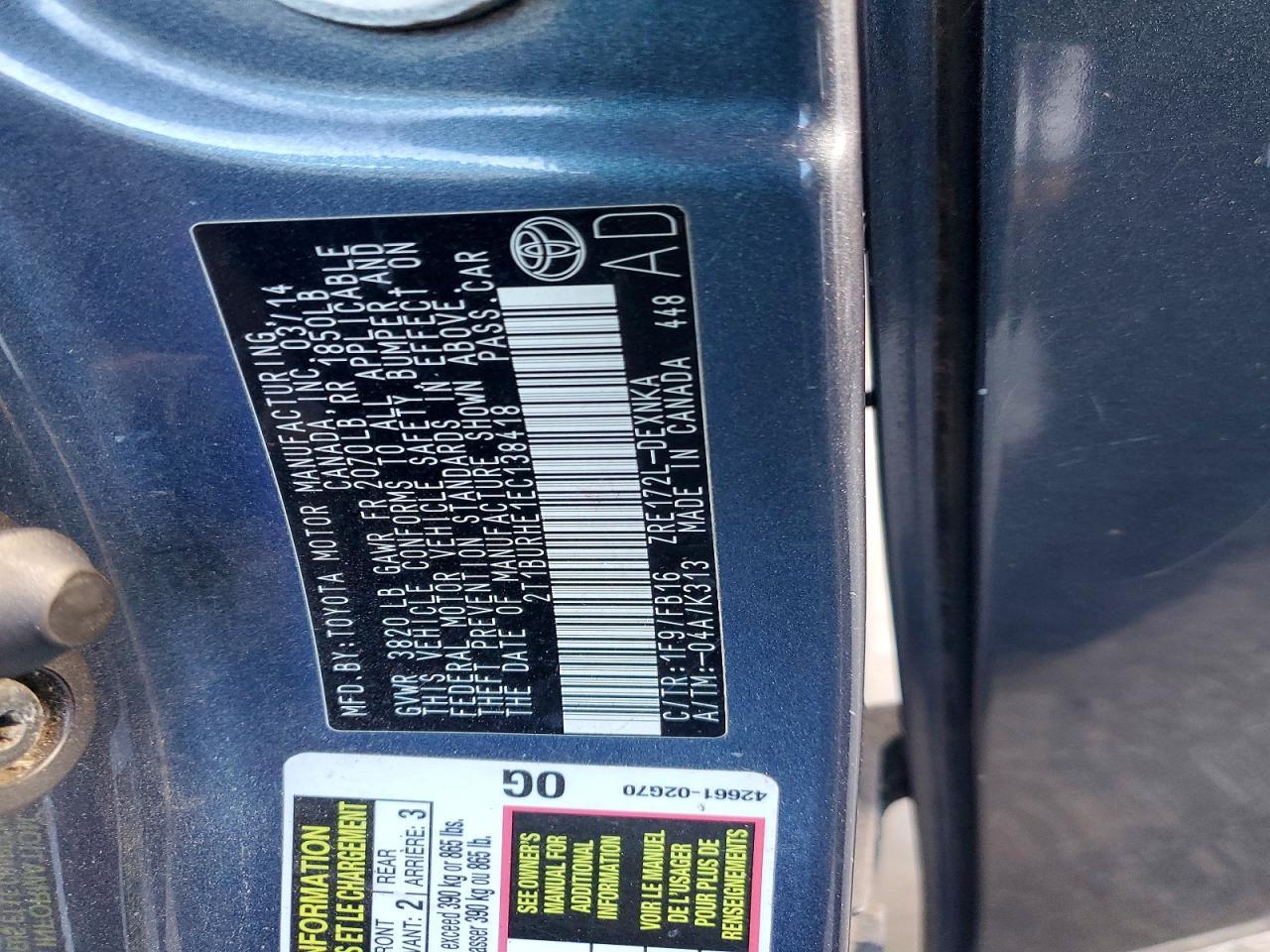 2014 Toyota Corolla l