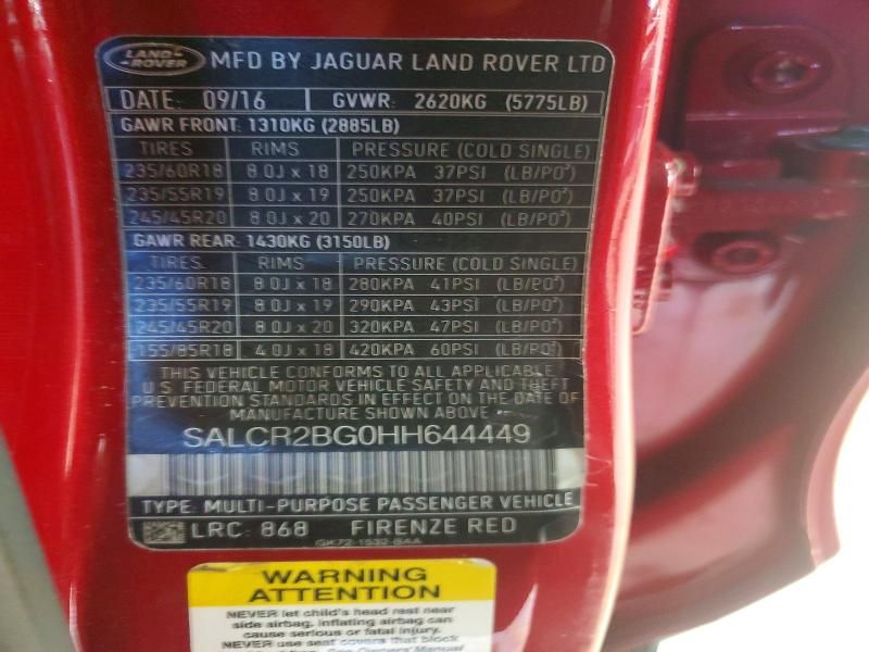 2017 Land Rover Discovery Sport hse