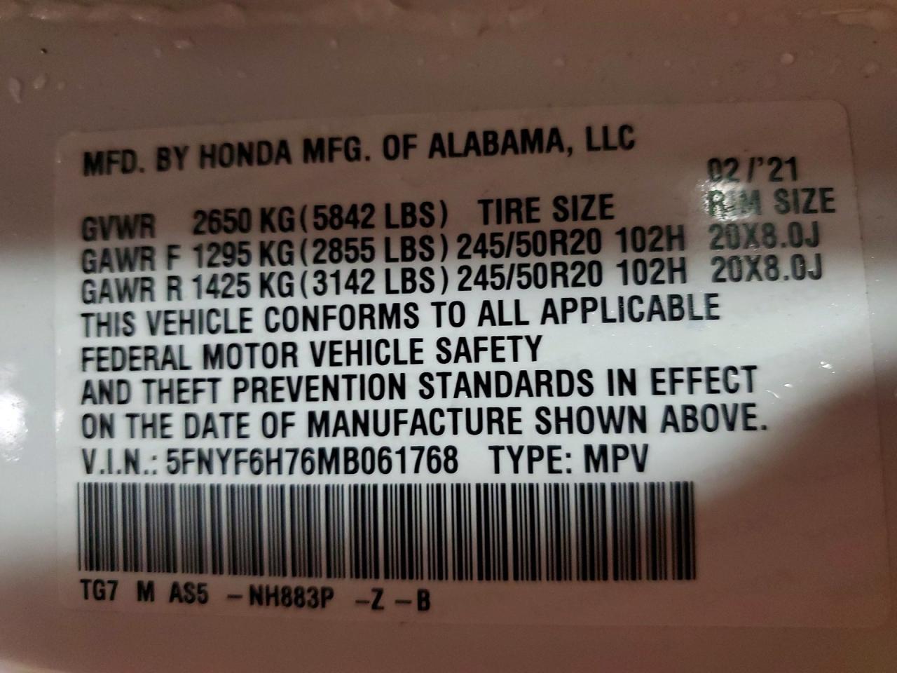 2021 Honda Pilot Black