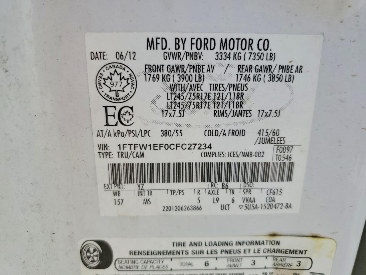 2012 Ford F150 Supercrew