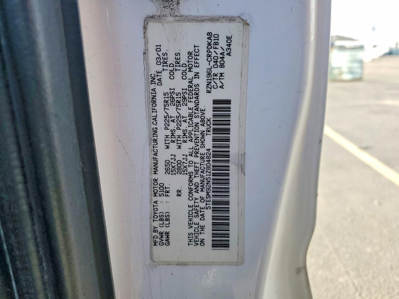 2001 Toyota Tacoma Xtracab Prerunner