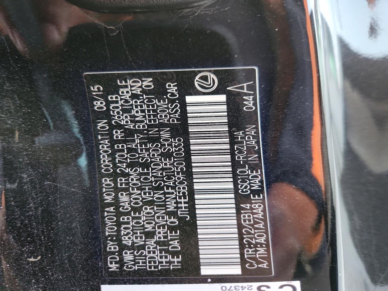 2015 Lexus Rc 350