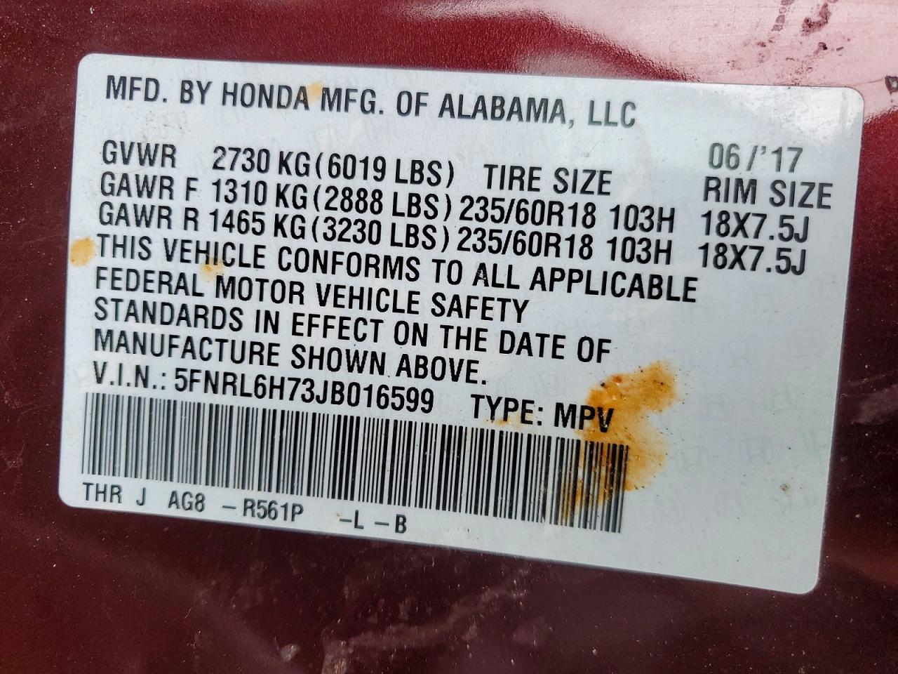 2018 Honda Odyssey exl