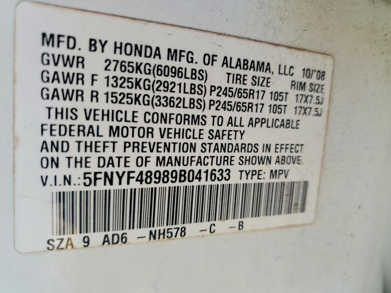 2009 Honda Pilot Touring