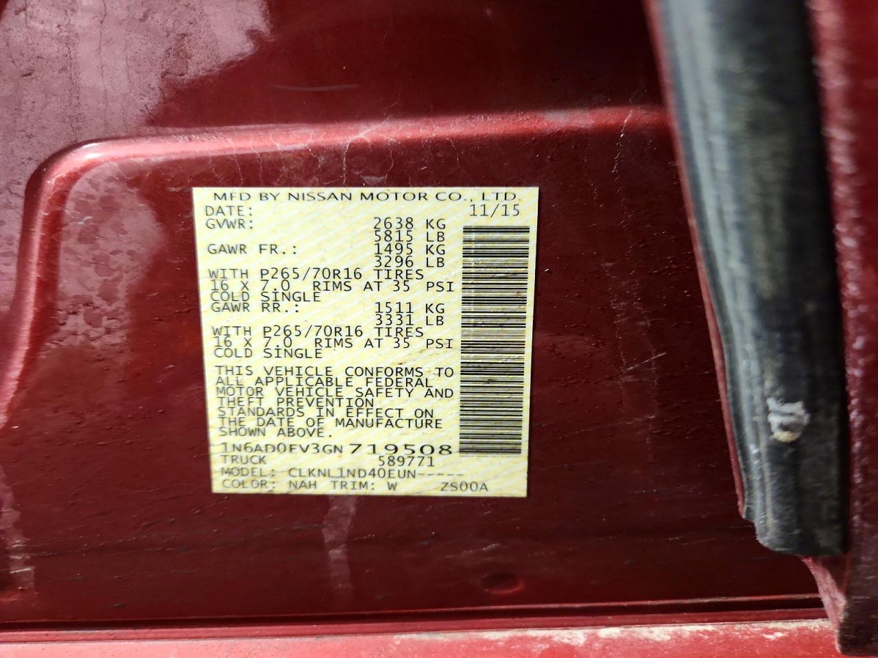 2016 Nissan Frontier S