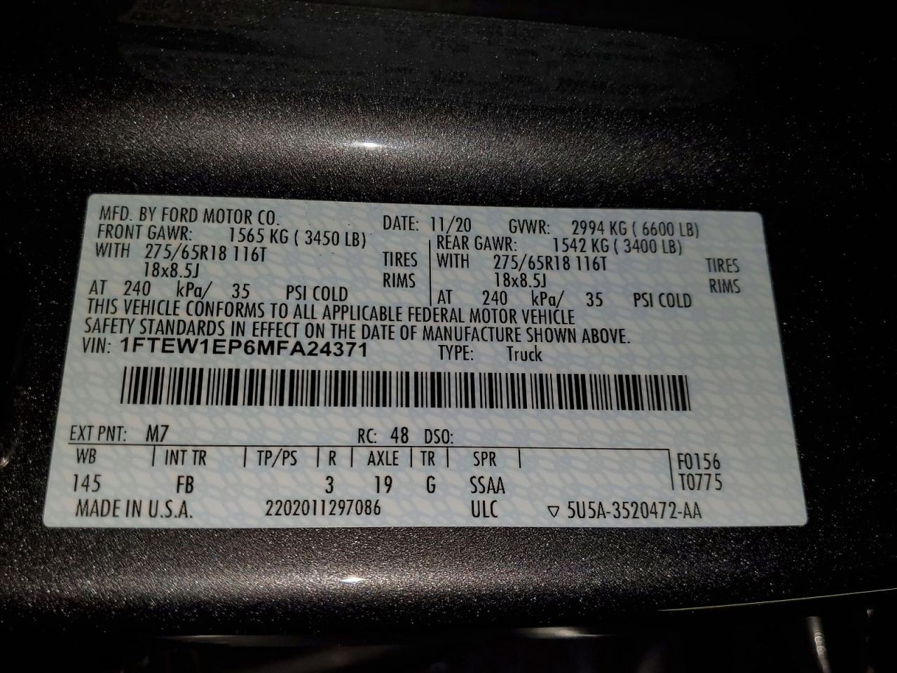2021 Ford F150 Supercrew