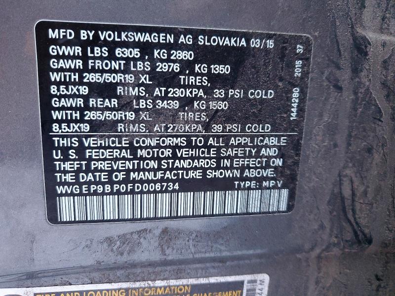 2015 Volkswagen Touareg V6 tdi