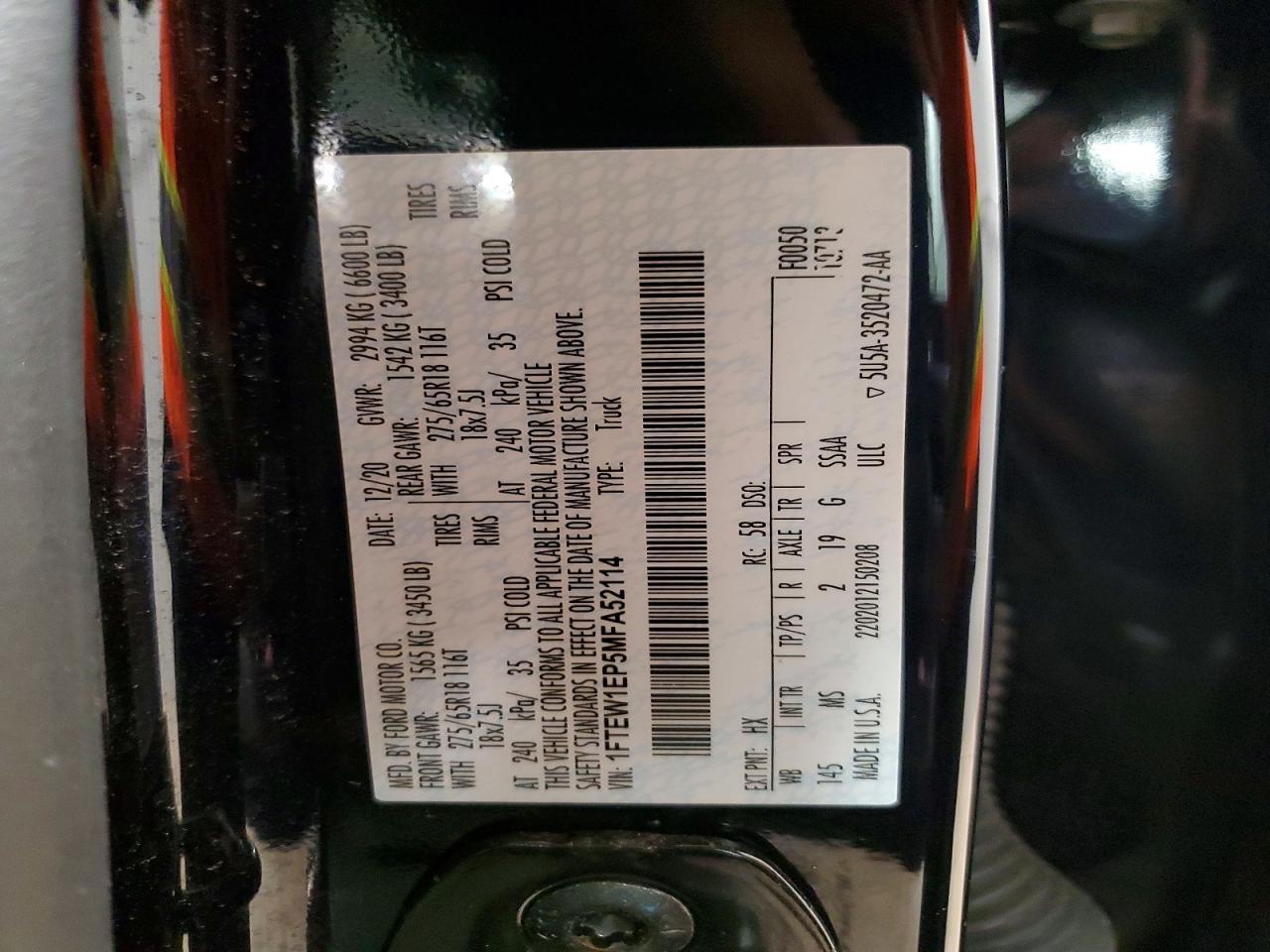 2021 Ford F150 Supercrew