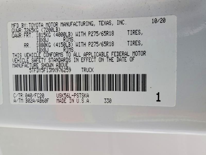 2021 Toyota Tundra SR5