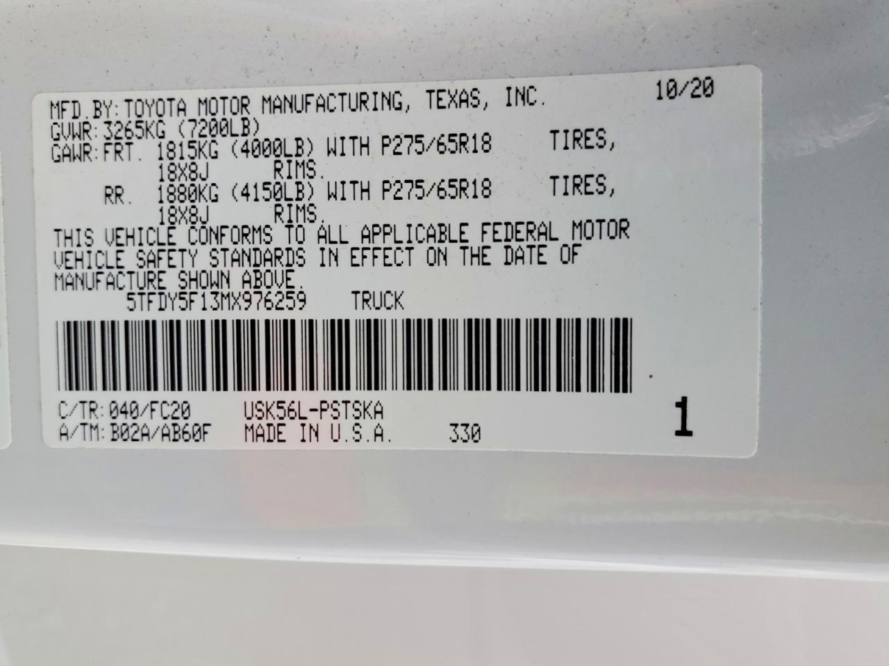 2021 Toyota Tundra SR5