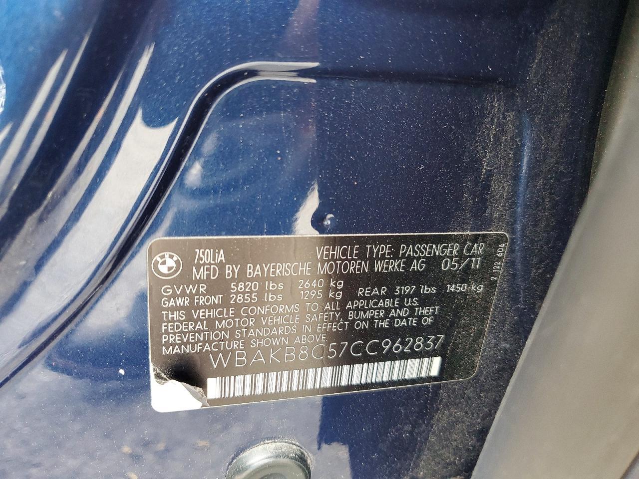 2012 BMW 750 li