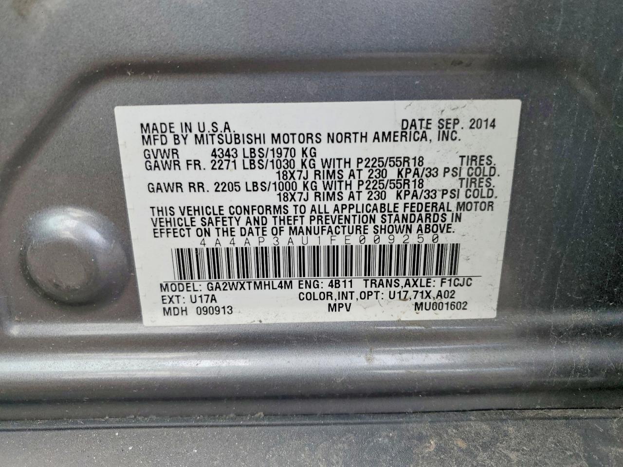 2015 Mitsubishi Outlander Sport es