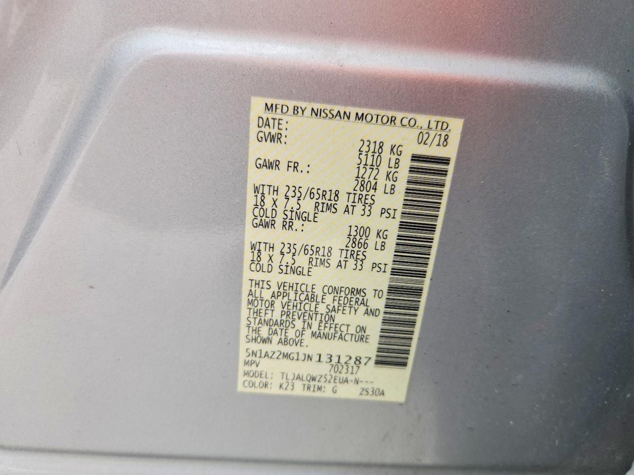 2018 Nissan Murano s