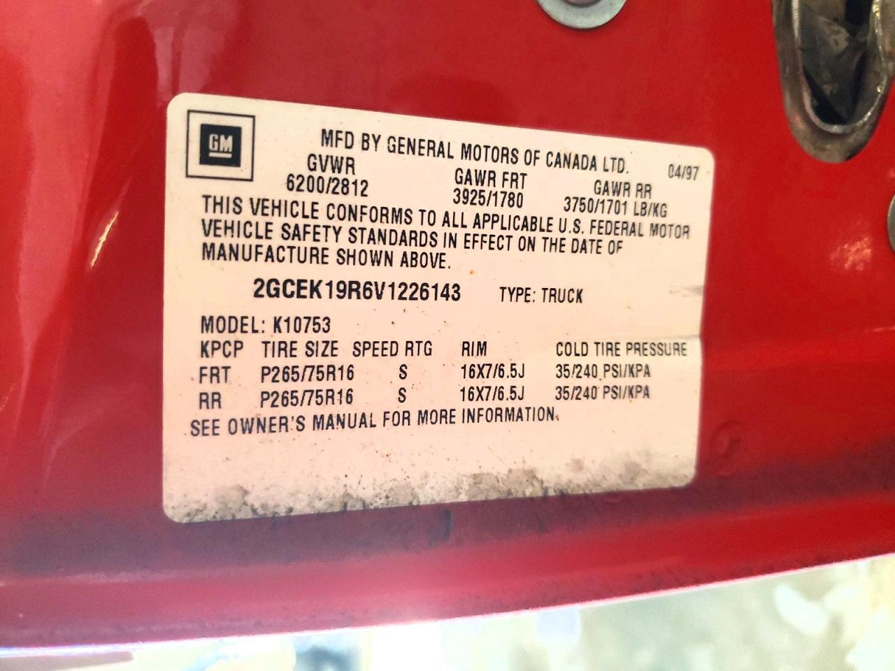 1997 Chevrolet Gmt-400 K1500