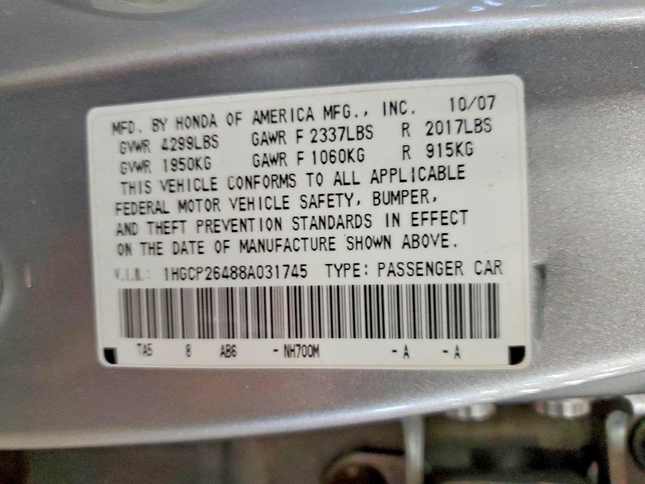 2008 Honda Accord lxp