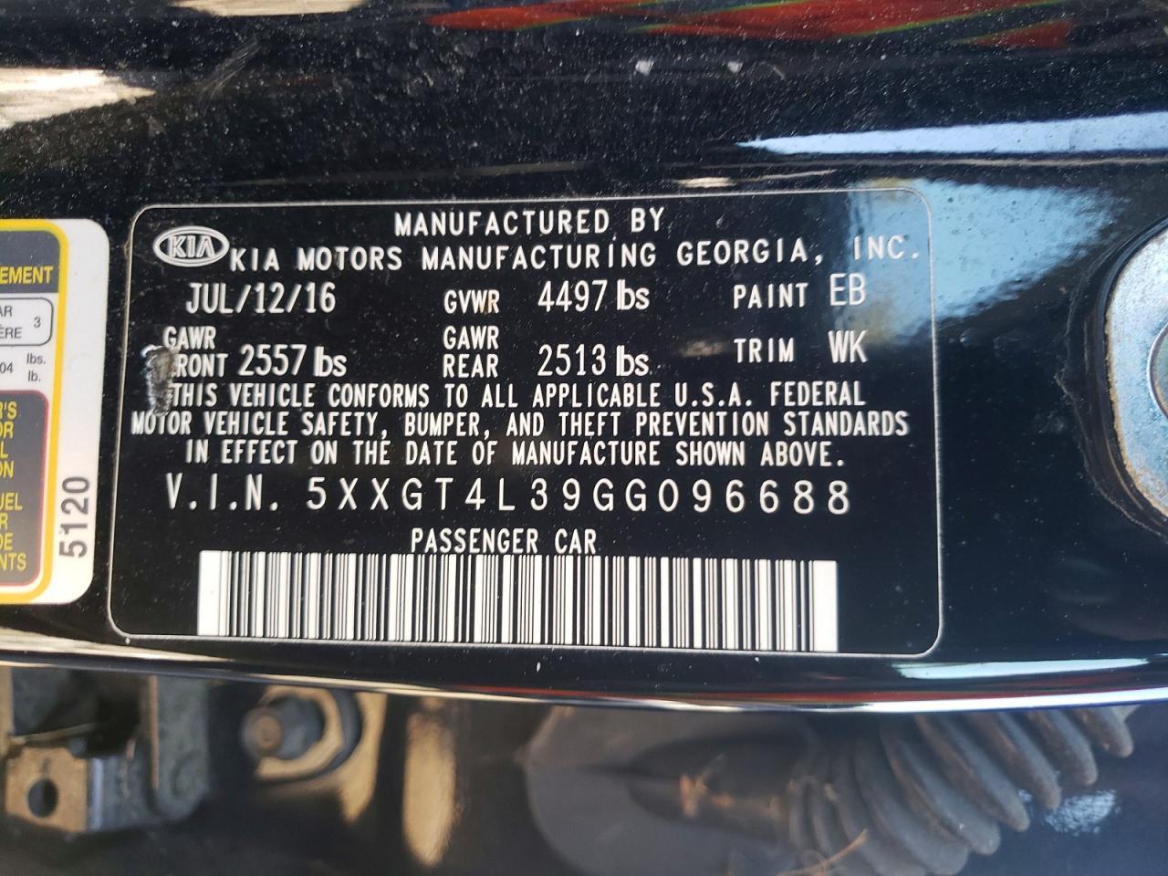 2016 KIA Optima lx
