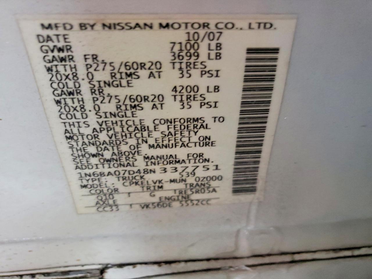 2008 Nissan Titan xe