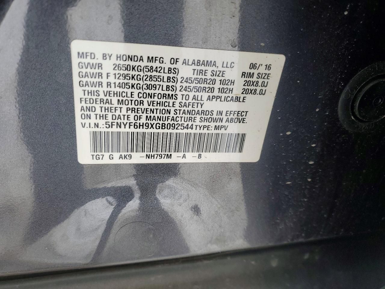 2016 Honda Pilot Touring